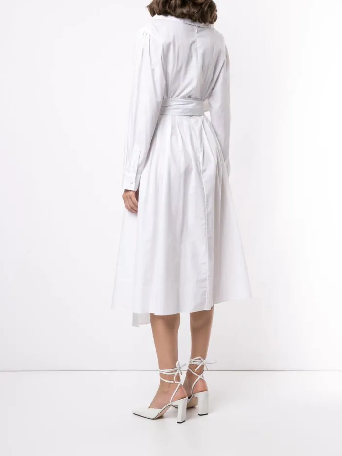 Adam Lippes Dresses and Jumpsuits Asymmetrical Wrap Dress In Printed Poplin White Large Daisy 8211 Women