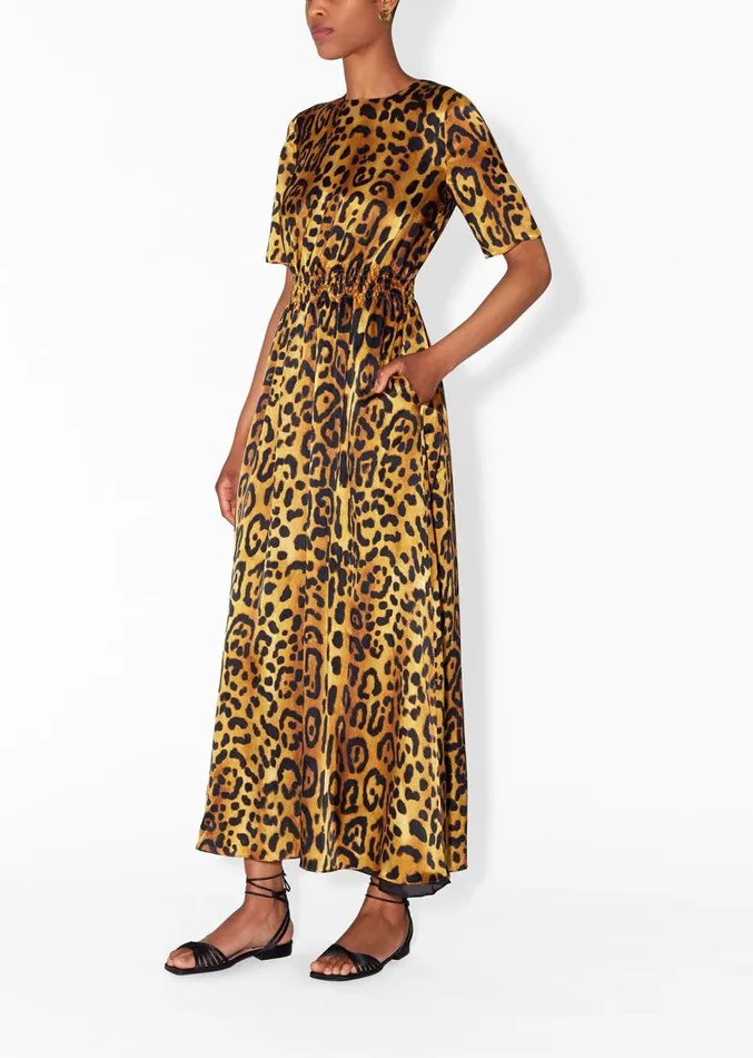 Adam Lippes Dresses and Jumpsuits Maxi Dress With Smocked Waist In Hammered Silk Jaguar 8211 Women