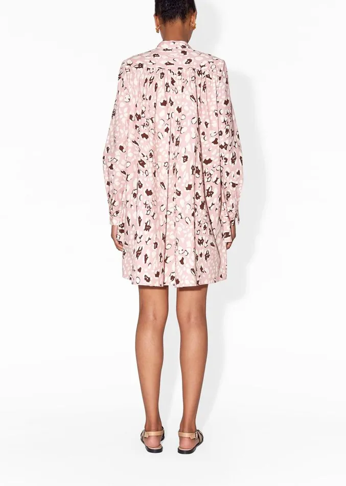 Adam Lippes Dresses and Jumpsuits Tiered Ruffle Mini Dress In Printed Poplin Pink Leopard 8211 Women
