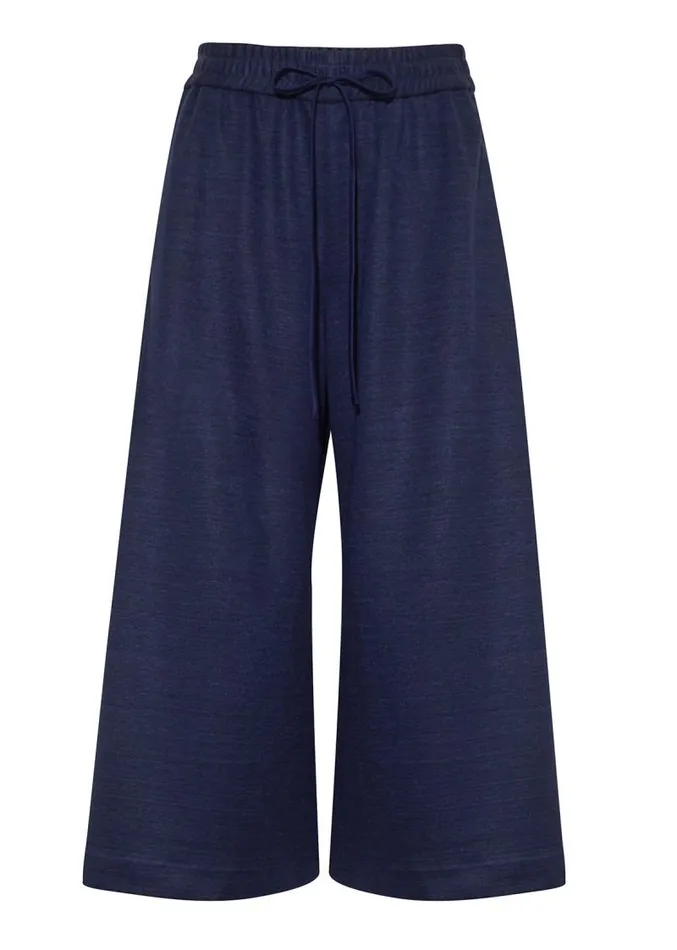 Adam Lippes Pants WideLeg Culotte In Luxe Jersey Navy 8211 Women