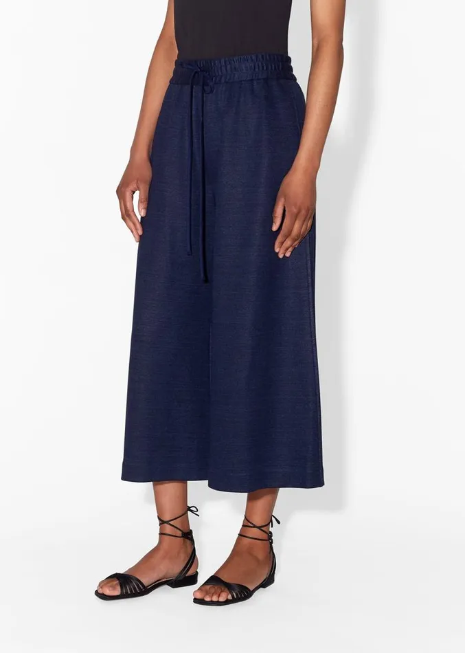 Adam Lippes Pants WideLeg Culotte In Luxe Jersey Navy 8211 Women