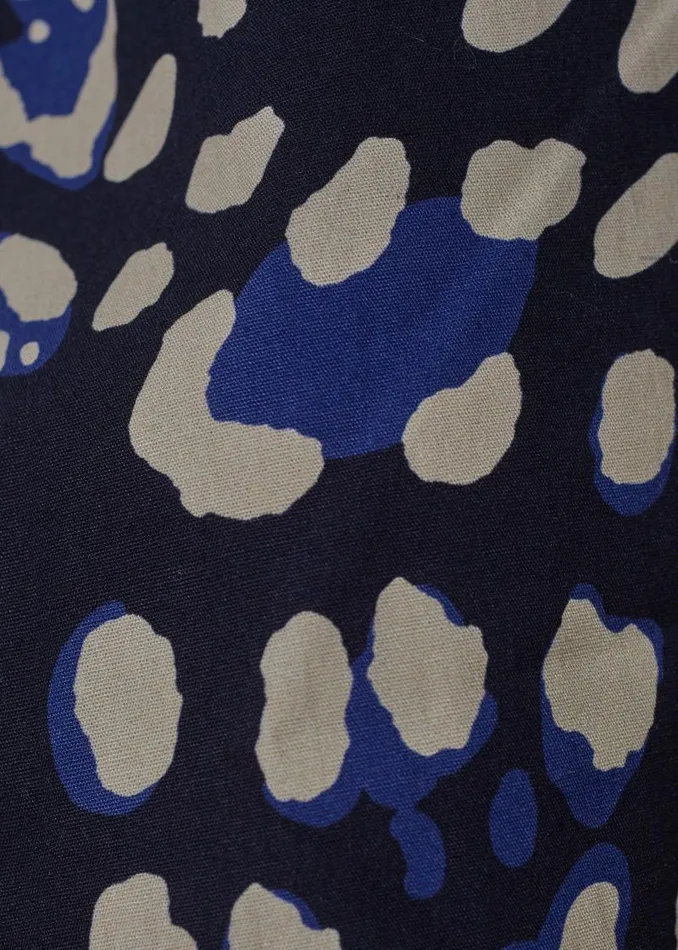 Adam Lippes Pants WideLeg Culotte In Printed Poplin Blue Leopard 8211 Women