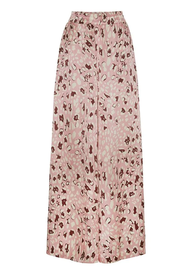 Adam Lippes Pants WideLeg Pant In Printed Charmeuse Pink Leopard 8211 Women