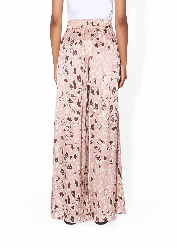 Adam Lippes Pants WideLeg Pant In Printed Charmeuse Pink Leopard 8211 Women