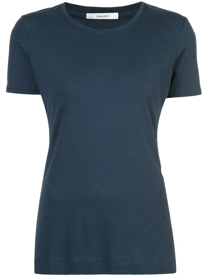 Adam Lippes Pima Cotton TShirts Short Sleeve Crewneck TShirt In Pima Cotton Navy 8211 Women