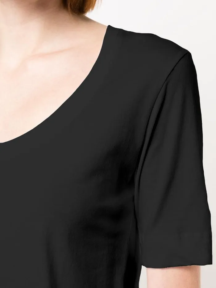 Adam Lippes Pima Cotton TShirts Short Sleeve Scoop Neck TShirt In Pima Cotton Black 8211 Women