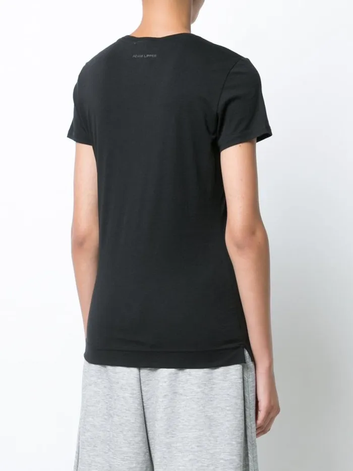 Adam Lippes Pima Cotton TShirts Short Sleeve VNeck TShirt In Pima Cotton Black 8211 Women
