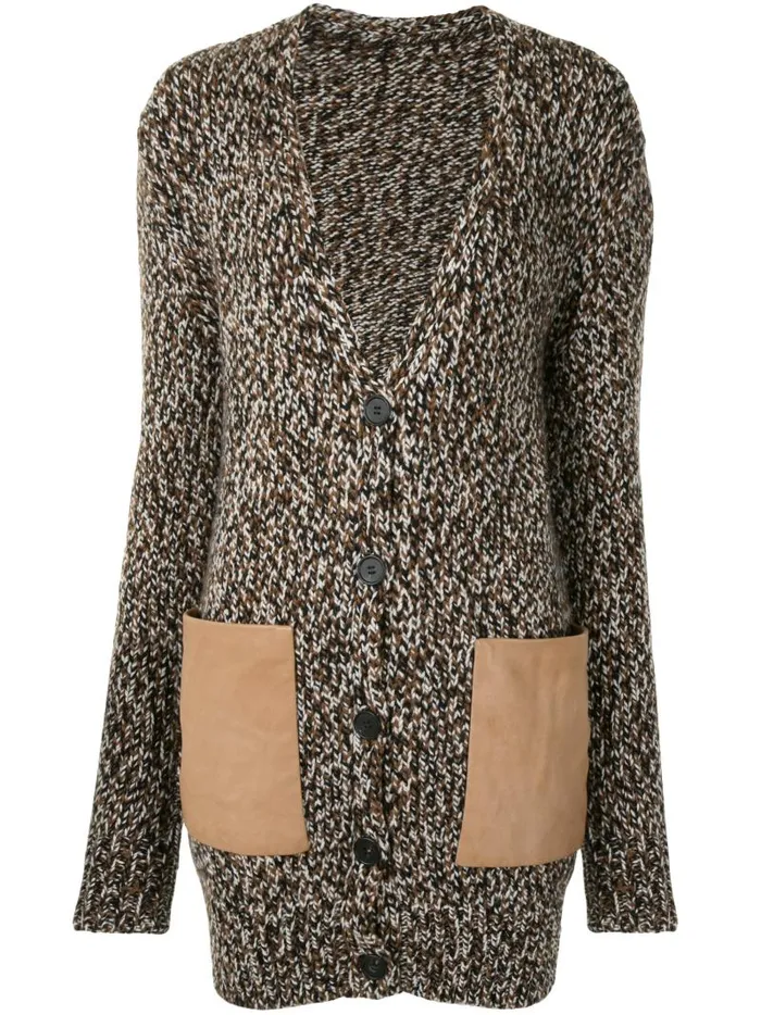 Adam Lippes Sweaters Cardigan In Marled Cashmere Multi Chocolate 8211 Women