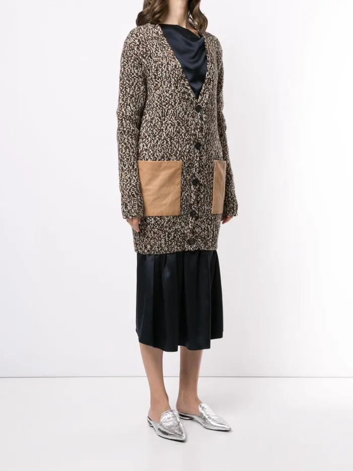Adam Lippes Sweaters Cardigan In Marled Cashmere Multi Chocolate 8211 Women