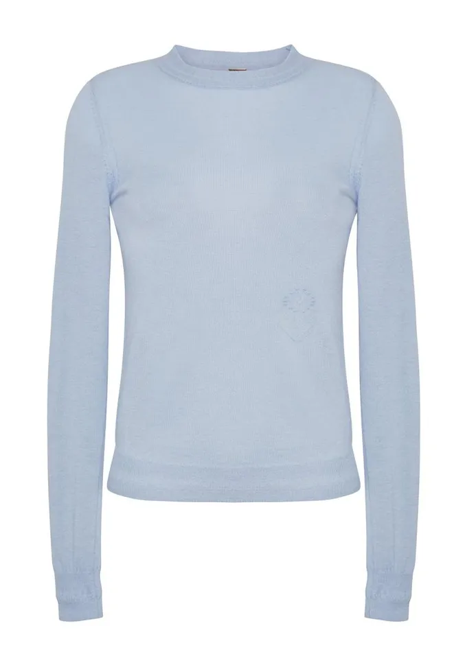 Adam Lippes Sweaters Crewneck Sweater In Lightweight Cashmere Light Blue 8211 Women