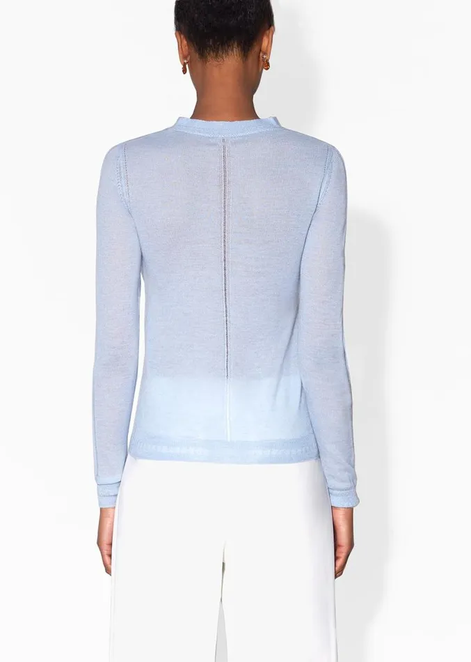 Adam Lippes Sweaters Crewneck Sweater In Lightweight Cashmere Light Blue 8211 Women