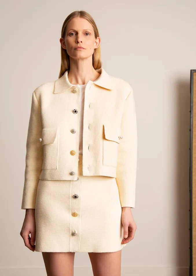 Adam Lippes Sweaters Mini Skirt In Fine Combed Cotton Ivory 8211 Women