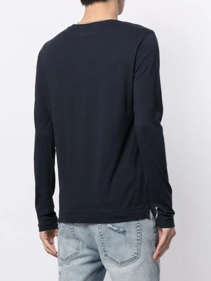 Adam Lippes TShirts Long Sleeve Crewneck TShirt In Pima Cotton Navy 8211 Men