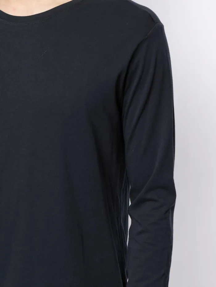 Adam Lippes TShirts Long Sleeve Crewneck TShirt In Pima Cotton Navy 8211 Men