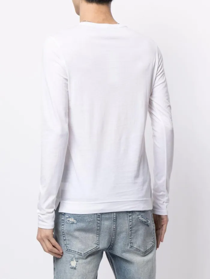 Adam Lippes TShirts Long Sleeve Henley TShirt In Pima Cotton White 8211 Men