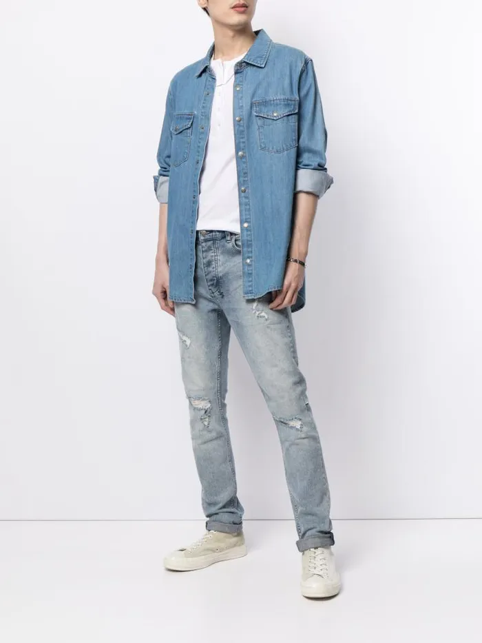 Adam Lippes TShirts Long Sleeve Henley TShirt In Pima Cotton White 8211 Men
