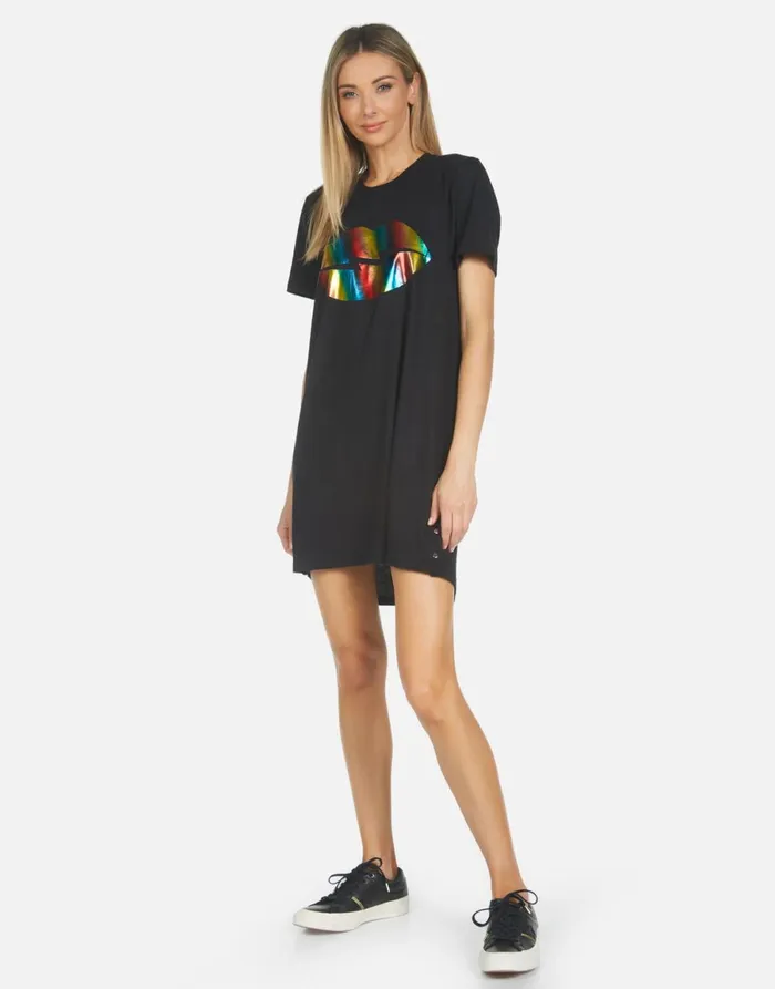 Adar Rainbow Foil Lightning Lip Black Women039s Lauren Moshi Dresses