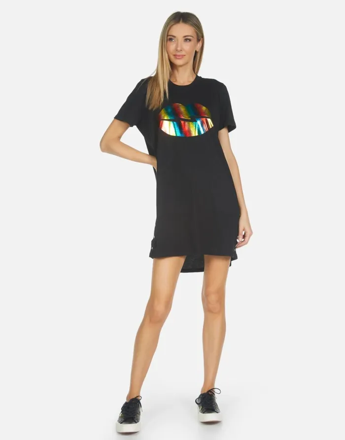 Adar Rainbow Foil Lightning Lip Black Women039s Lauren Moshi Dresses