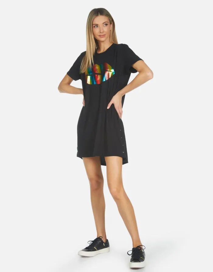 Adar Rainbow Foil Lightning Lip Black Women039s Lauren Moshi Dresses