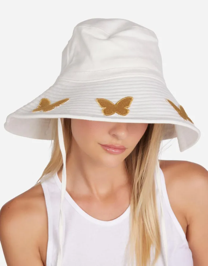 Adina Gold Butterfly Patches White Women039s Lauren Moshi Hats