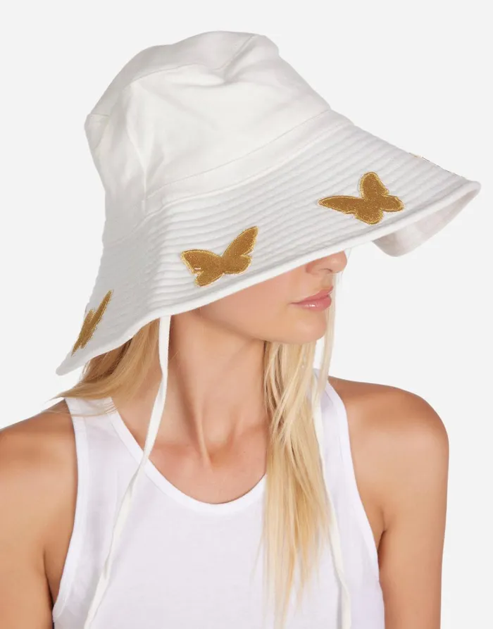 Adina Gold Butterfly Patches White Women039s Lauren Moshi Hats
