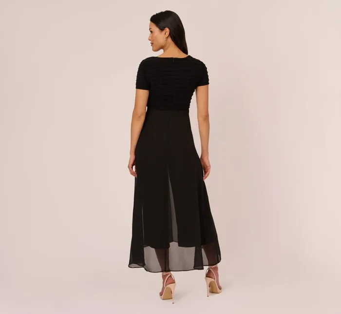 Adrianna Papell Day Dresses Cropped Jumpsuit With Pintuck Bodice In Black 8211 Women