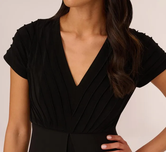 Adrianna Papell Day Dresses Cropped Jumpsuit With Pintuck Bodice In Black 8211 Women