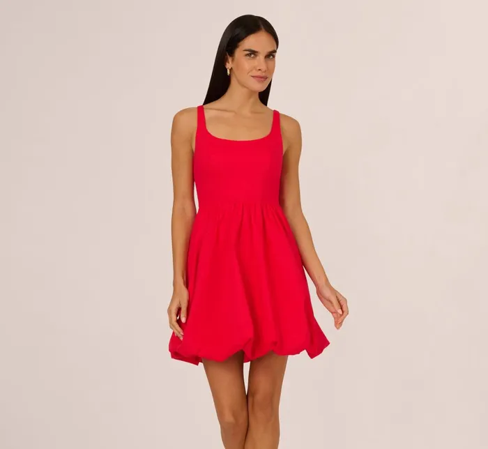 Adrianna Papell Day Dresses Square Neck Bubble Dress In Scarlet 8211 Women