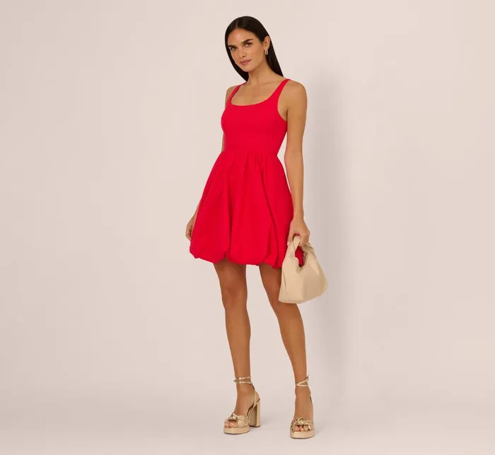 Adrianna Papell Day Dresses Square Neck Bubble Dress In Scarlet 8211 Women