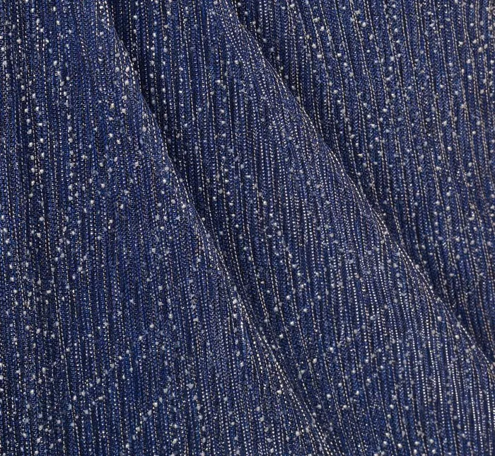 Adrianna Papell Formal Dresses Metallic Mesh Faux Wrap Gown With Ruffle Accents In Light Navy 8211 Women