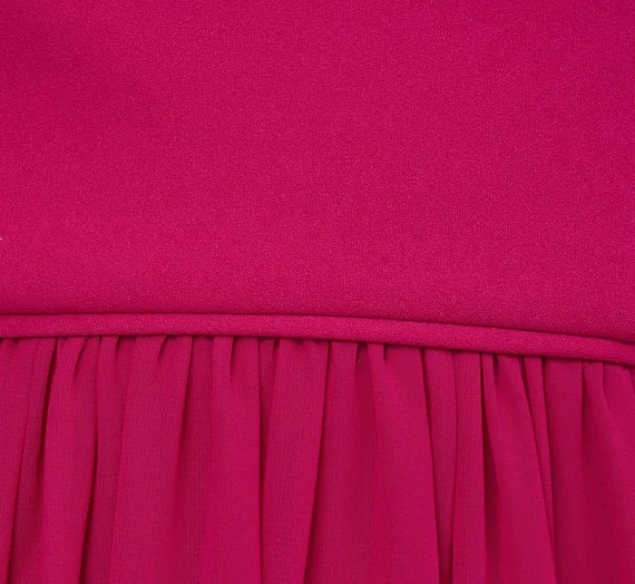 Adrianna Papell Formal Dresses OneShoulder Chiffon Long Gown In Bright Magenta 8211 Women