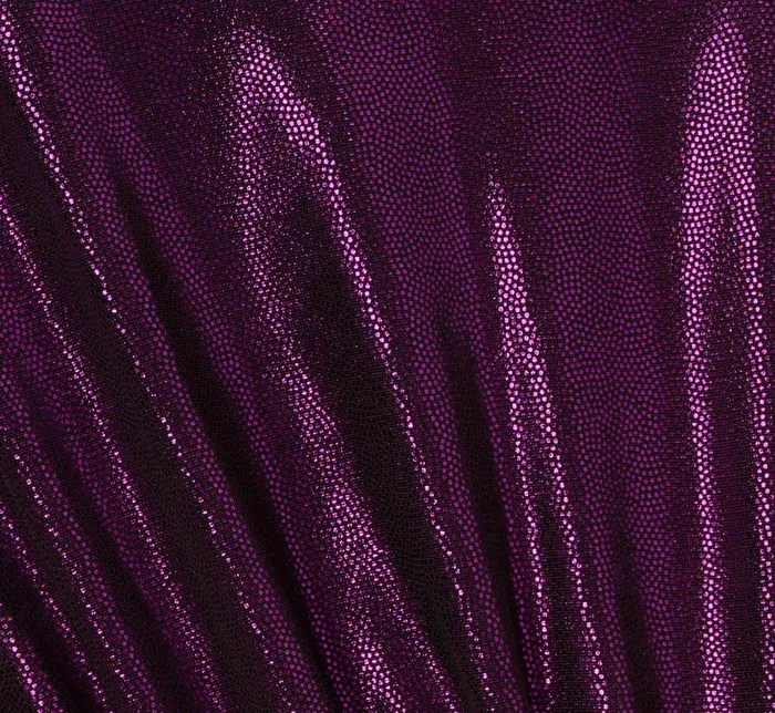 Adrianna Papell Formal Dresses Plus Size Metallic Knit Long Sleeve Asymmetrical Dress With Ruched Details In Wild Orchid 8211 Women