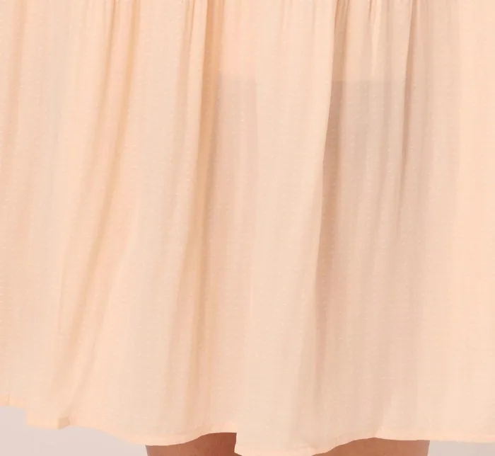 Adrianna Papell Pants and Skirts Dot Print Pleated Midi Skirt In Champagne Ivory Seed Dot 8211 Women