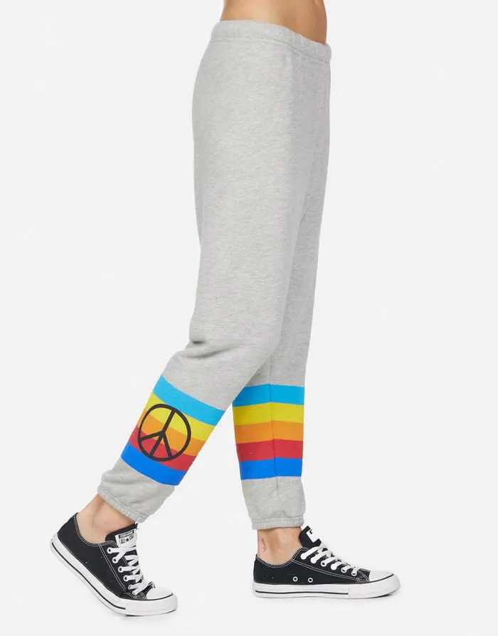 Alana Peace Rays Heather Grey Women039s Lauren Moshi Crop Sweatpants