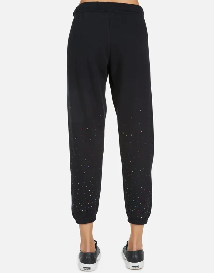 Alana Red Lip Black Women039s Lauren Moshi Crop Sweatpants