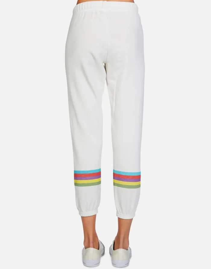 Alana Skull Flower Milk Women039s Lauren Moshi Crop Sweatpants