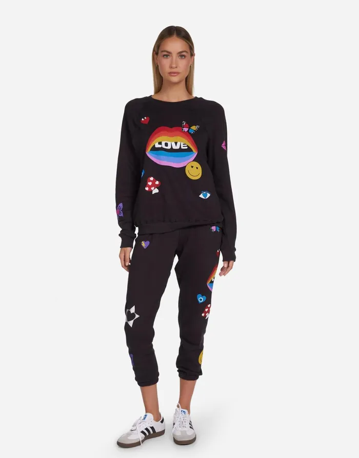 Anela Love Collage Onyx Women039s Lauren Moshi Long Sleeve