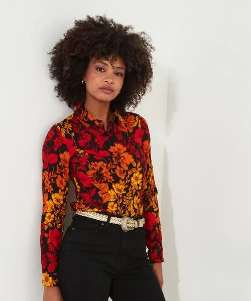 Apparel Autumn Days Crinkle Blouse Black Tops Tunics and Blouses Joebrowns