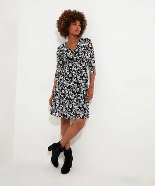 Apparel Favourite Zip Lace Dress Black Petite Collection Joebrowns
