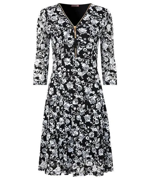 Apparel Favourite Zip Lace Dress Black Petite Collection Joebrowns