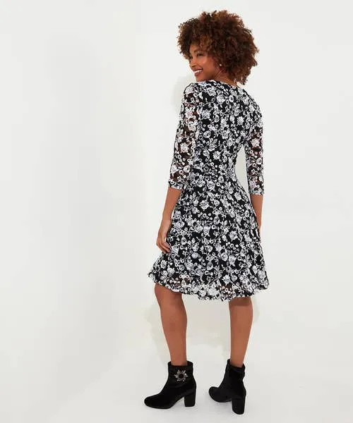 Apparel Favourite Zip Lace Dress Black Petite Collection Joebrowns