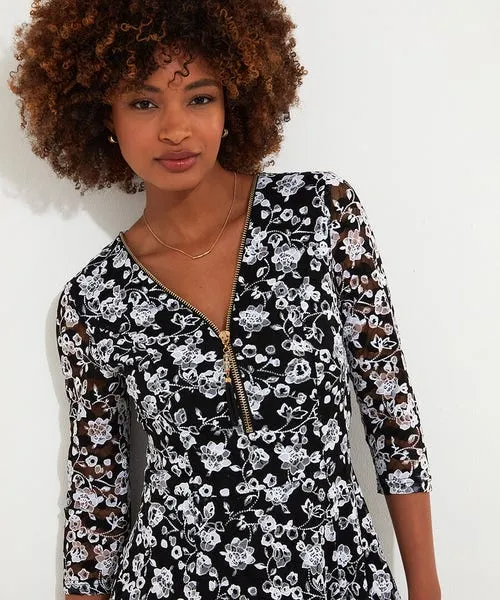 Apparel Favourite Zip Lace Dress Black Petite Collection Joebrowns