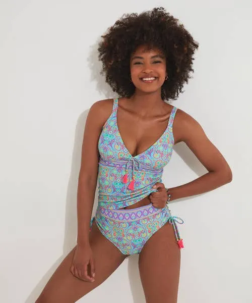 Apparel Swimwear Joebrowns Paradise Cove Tankini Top Blue Multi