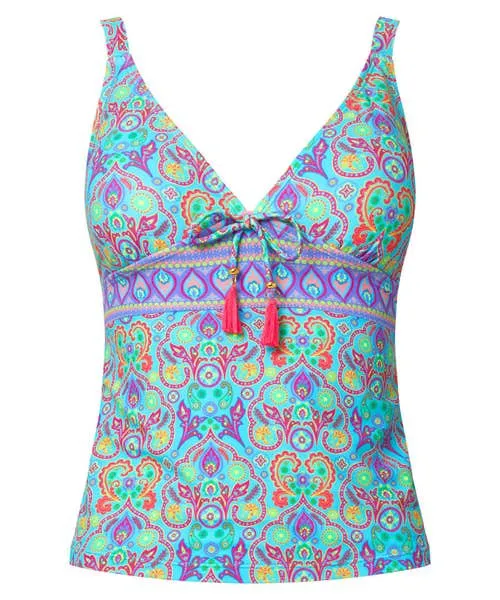 Apparel Swimwear Joebrowns Paradise Cove Tankini Top Blue Multi