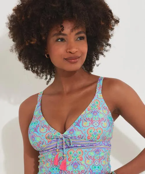 Apparel Swimwear Joebrowns Paradise Cove Tankini Top Blue Multi