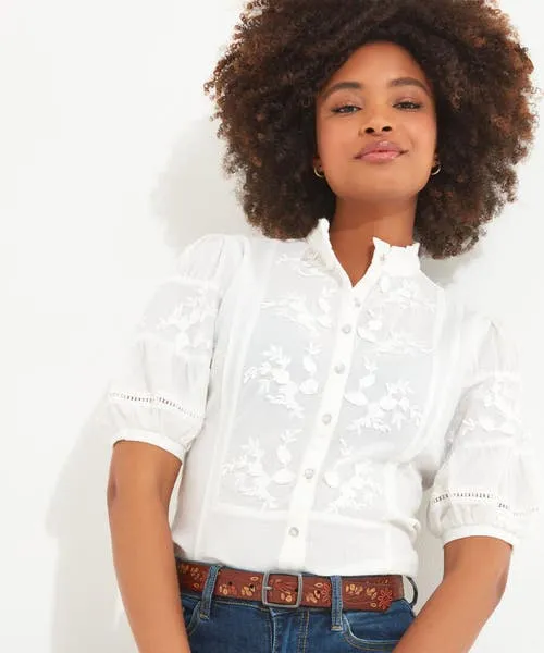 Apparel Tops Tunics and Blouses Joebrowns Patsy Embroidered Blouse White Apparel Tops Tunics and Blouses Joebrowns Patsy Embroidered Blouse White