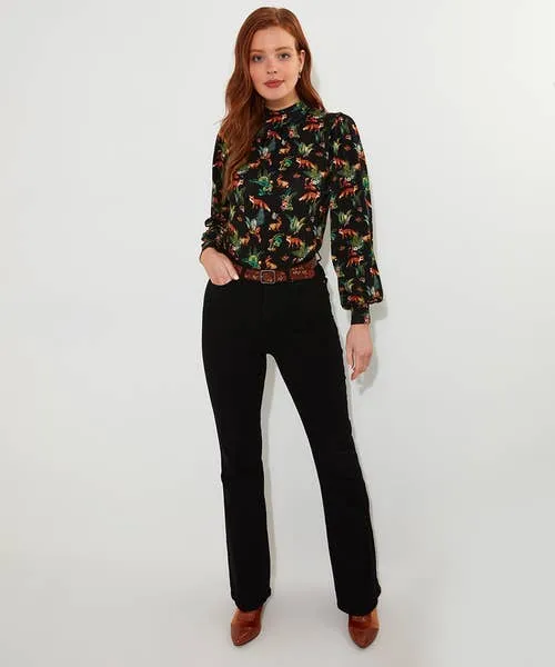 Apparel Woodland Wonder Jersey Print Top Black Tops Tunics and Blouses Joebrowns Apparel Woodland Wonder Jersey Print Top Black Tops Tunics and Blouses Joebrowns