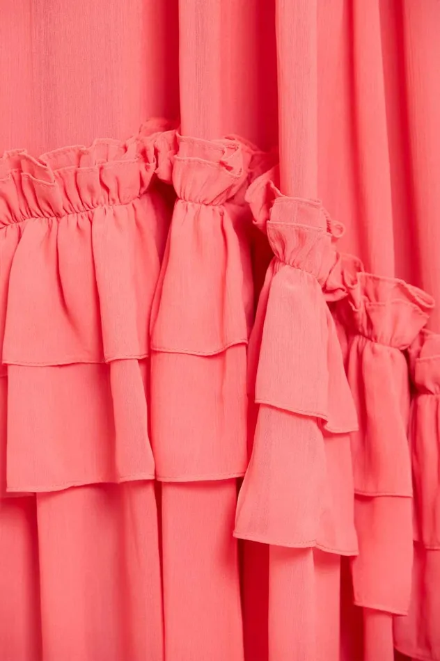 Aria Chiffon OffShoulder Ankle Gown Pink Women Needle and Thread Dresses