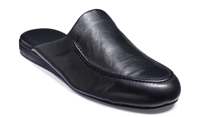 Aspen 8211 Black Leather Men Barker Shoes Mens Slippers