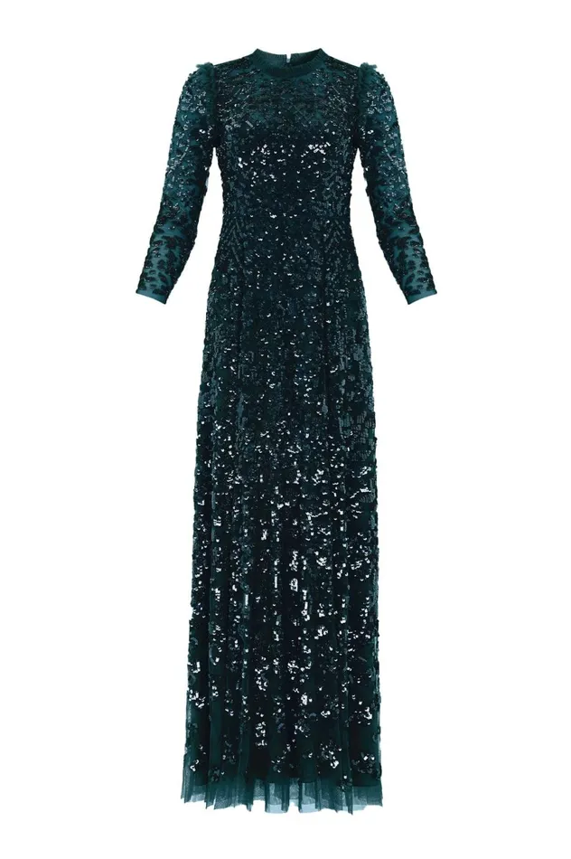 Aurelia Long Sleeve Gown Green Women Needle and Thread Dresses